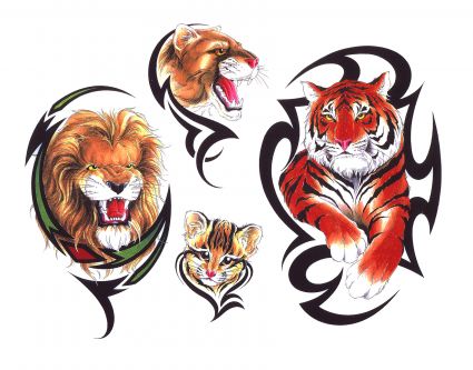 Tiger And Tribal Tattoo